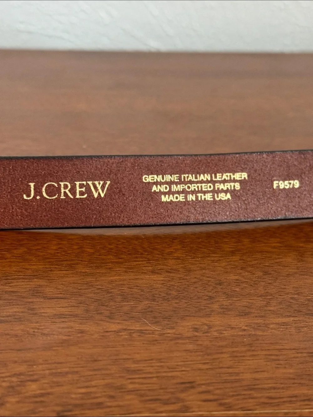 J Crew Classic Brown Leather Belt with Gold Buckle - Picture 3 of 4